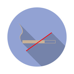 Aufkleber - colored no smoking sign long shadow icon. Simple color vector of web icons for ui and ux, website or mobile application
