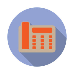 Aufkleber - colored line phone long shadow icon. Simple color vector of web icons for ui and ux, website or mobile application