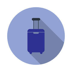 Poster - colored luggage long shadow icon. Simple color vector of web icons for ui and ux, website or mobile application