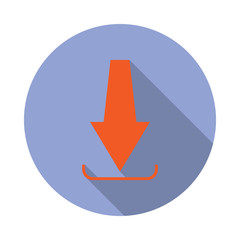 Aufkleber - colored download sign long shadow icon. Simple color vector of web icons for ui and ux, website or mobile application