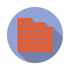 Aufkleber - colored wall long shadow icon. Simple color vector of web icons for ui and ux, website or mobile application