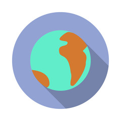 Aufkleber - earth from space colored long shadow icon. Simple color vector of space icons for ui and ux, website or mobile application