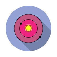 Poster - solar system colored long shadow icon. Simple color vector of space icons for ui and ux, website or mobile application