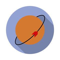 Aufkleber - planet with a companion colored long shadow icon. Simple color vector of space icons for ui and ux, website or mobile application
