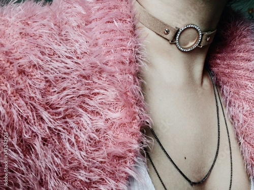 Fotografía Close-up Of Woman Wearing Fur Coat