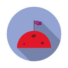 Aufkleber - flag on the moon colored long shadow icon. Simple color vector of space icons for ui and ux, website or mobile application