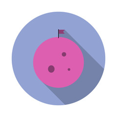 Aufkleber - flag on the moon colored long shadow icon. Simple color vector of space icons for ui and ux, website or mobile application