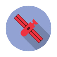 Poster - satellite colored long shadow icon. Simple color vector of space icons for ui and ux, website or mobile application