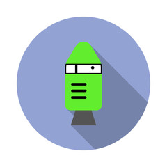 Aufkleber - shuttle colored long shadow icon. Simple color vector of space icons for ui and ux, website or mobile application