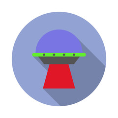 Aufkleber - UFO colored long shadow icon. Simple color vector of space icons for ui and ux, website or mobile application