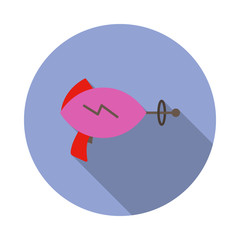Aufkleber - blaster colored long shadow icon. Simple color vector of space icons for ui and ux, website or mobile application
