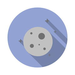 planet moon and stars colored long shadow icon. Simple color vector of space icons for ui and ux, website or mobile application