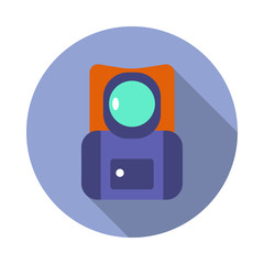 Aufkleber - cosmonaut's suit colored long shadow icon. Simple color vector of space icons for ui and ux, website or mobile application