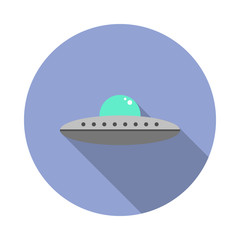 Aufkleber - aliens ship colored long shadow icon. Simple color vector of space icons for ui and ux, website or mobile application