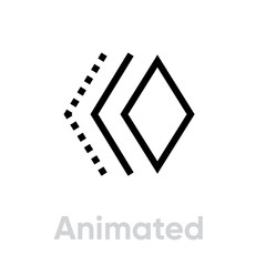 Poster - Animated Media Types icon. Editable line vector.