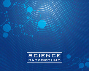 Wall Mural - dark blue science background with lines structures