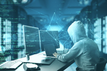 Aufkleber - Programmer using computer with html code.