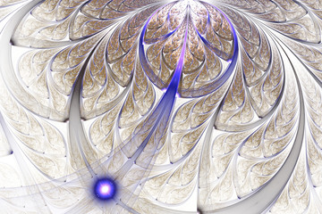 Wall Mural - light brown and violet fractal leaves, digital artwork for creative graphic design