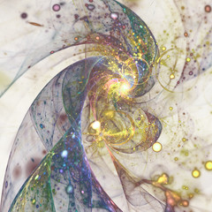 Wall Mural - light yellow fractal flower, digital artwork for creative graphic design