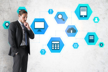Poster - Business and technology concept.