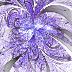 Wall Mural - light violet fractal flower, digital artwork for creative graphic design