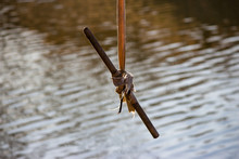 A Bungee Hanging On A Tree Above The Water
