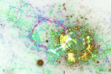 Wall Mural - light green fractal explosion, digital artwork for creative graphic design