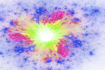 Wall Mural - light colorful fractal flower, digital artwork for creative graphic design