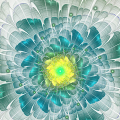 Wall Mural - light fractal flower, digital artwork for creative graphic design