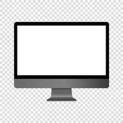 Fototapete - Computer Monitor Display Isolated on a transparent background. Realistic Monoblock monitor with a blank screen. Vector eps 10