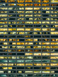 window grid of busy city life
