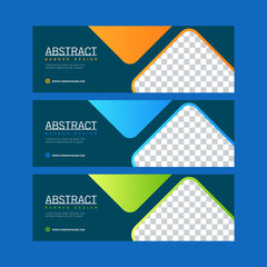 Wall Mural - Abstract Banner Template Design. Horizontal header, web banner. Social Media Cover, poster. Vector abstract geometric design banner web template. Vector illustration