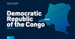 Abstract map of Democratic Republic of the Congo with hexagon lines