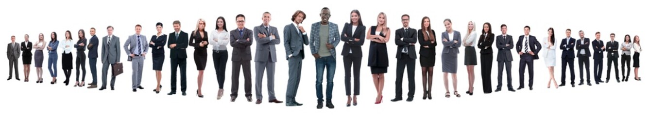 Sticker - panoramic photo of a group of confident business people.