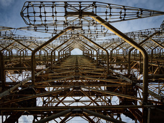 Moscow Eye so called Duga 3 or Chernobyl 2. Old Soviet military radar located near Pripyat village. Ukraine