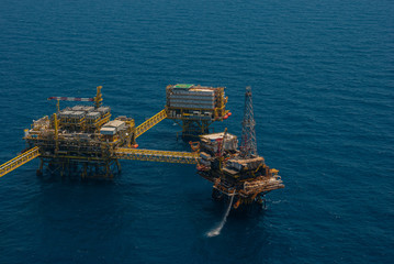 Offshore oil and gas extraction platform in the Gulf of Mexico.