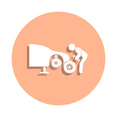 Poster - Change of car wheels badge icon. Simple glyph, flat vector of cars service and repair parts icons for ui and ux, website or mobile application