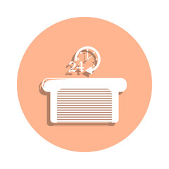 Poster - 24 hours car service badge icon. Simple glyph, flat vector of cars service and repair parts icons for ui and ux, website or mobile application