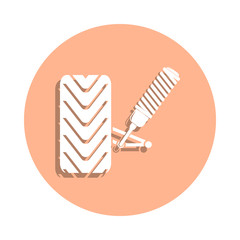 Poster - Chassis badge icon. Simple glyph, flat vector of cars service and repair parts icons for ui and ux, website or mobile application