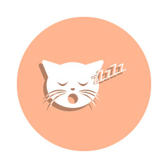 Poster - Sleeping cat badge icon. Simple glyph, flat vector of cat smile icons for ui and ux, website or mobile application