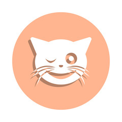 Poster - Wink cat badge icon. Simple glyph, flat vector of cat smile icons for ui and ux, website or mobile application