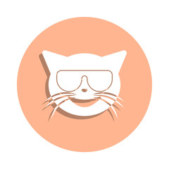 Poster - Sunglasses cat badge icon. Simple glyph, flat vector of cat smile icons for ui and ux, website or mobile application