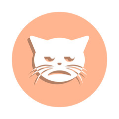 Poster - Unamused cat badge icon. Simple glyph, flat vector of cat smile icons for ui and ux, website or mobile application