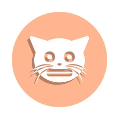 Poster - Grin cat badge icon. Simple glyph, flat vector of cat smile icons for ui and ux, website or mobile application