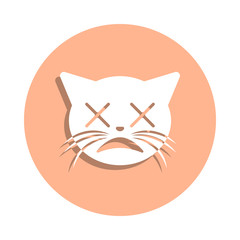 Poster - Dizzy face cat badge icon. Simple glyph, flat vector of cat smile icons for ui and ux, website or mobile application