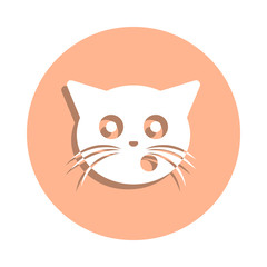 Poster - Blimey cat badge icon. Simple glyph, flat vector of cat smile icons for ui and ux, website or mobile application