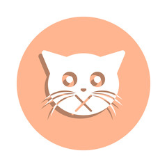 Poster - No words cat badge icon. Simple glyph, flat vector of cat smile icons for ui and ux, website or mobile application