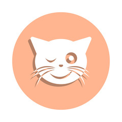 Poster - Wink cat badge icon. Simple glyph, flat vector of cat smile icons for ui and ux, website or mobile application