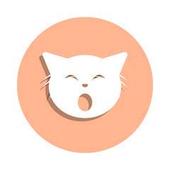 Poster - Happy , ouuu cat badge icon. Simple glyph, flat vector of cat smile icons for ui and ux, website or mobile application