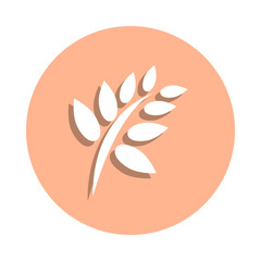 Poster - Stalk with leaves badge icon. Simple glyph, flat vector of farm icons for ui and ux, website or mobile application